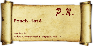 Posch Máté névjegykártya
